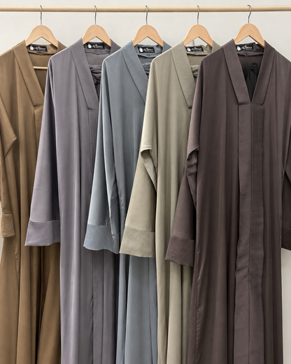 Plain Basic Kimono Abaya in Indian TikTok Fabric with Georgette Dupatta