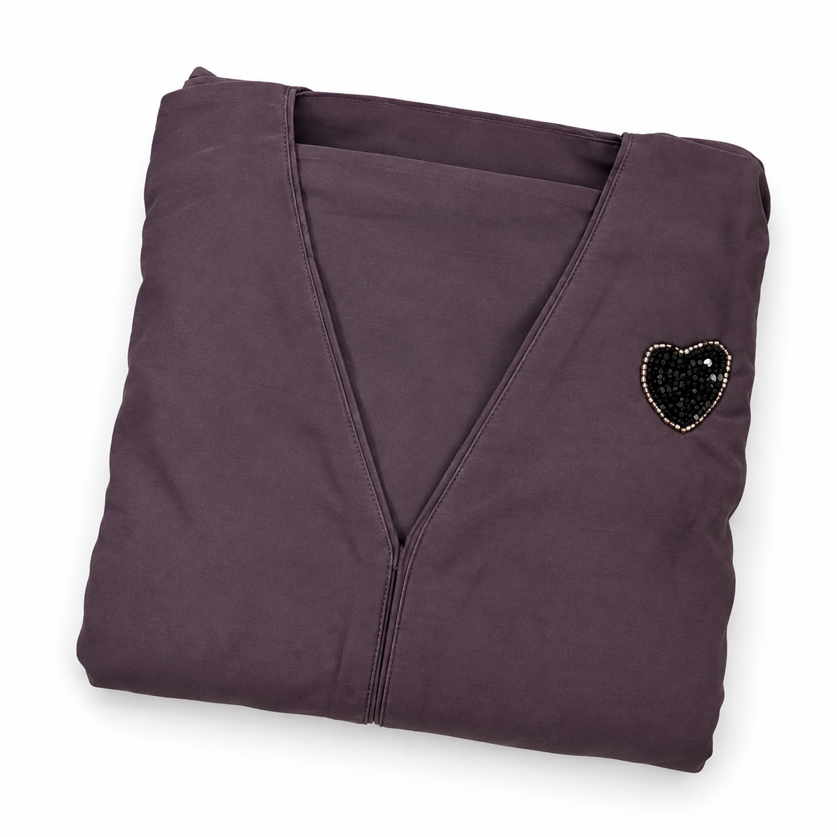Heart Shape Handwork Front Open Abaya with Free Dupatta