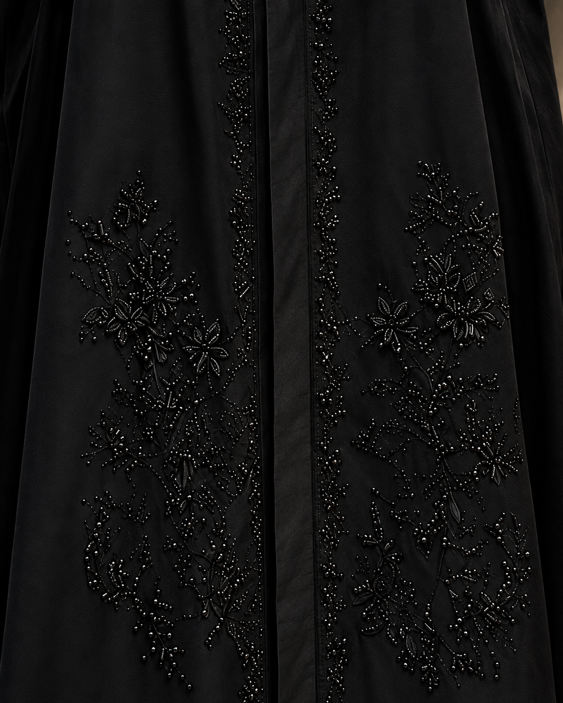 Imported TikTok Fabric Handwork Burqa with Black Dupatta