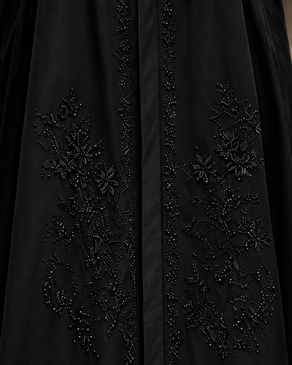 Imported TikTok Fabric Handwork Burqa with Black Dupatta