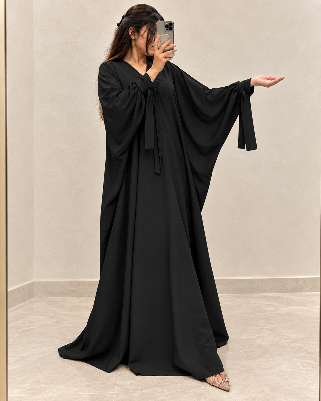 Premium TikTok Fabric Sleeve Belt Kaftaan Abaya