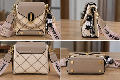 Broad Belt Sling Bag with Beautiful Keychain