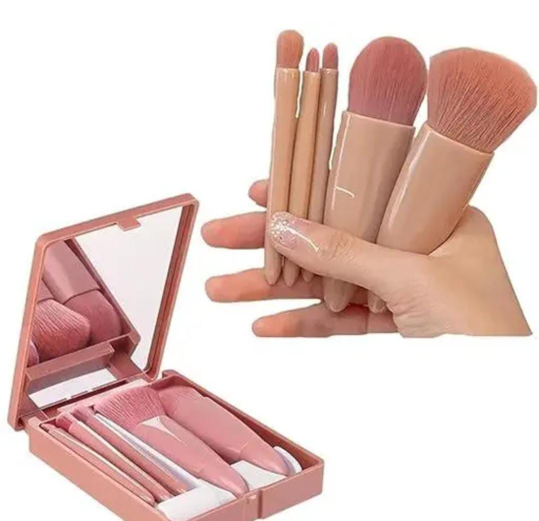 Portable Makeup Brush Set with Mirror Box