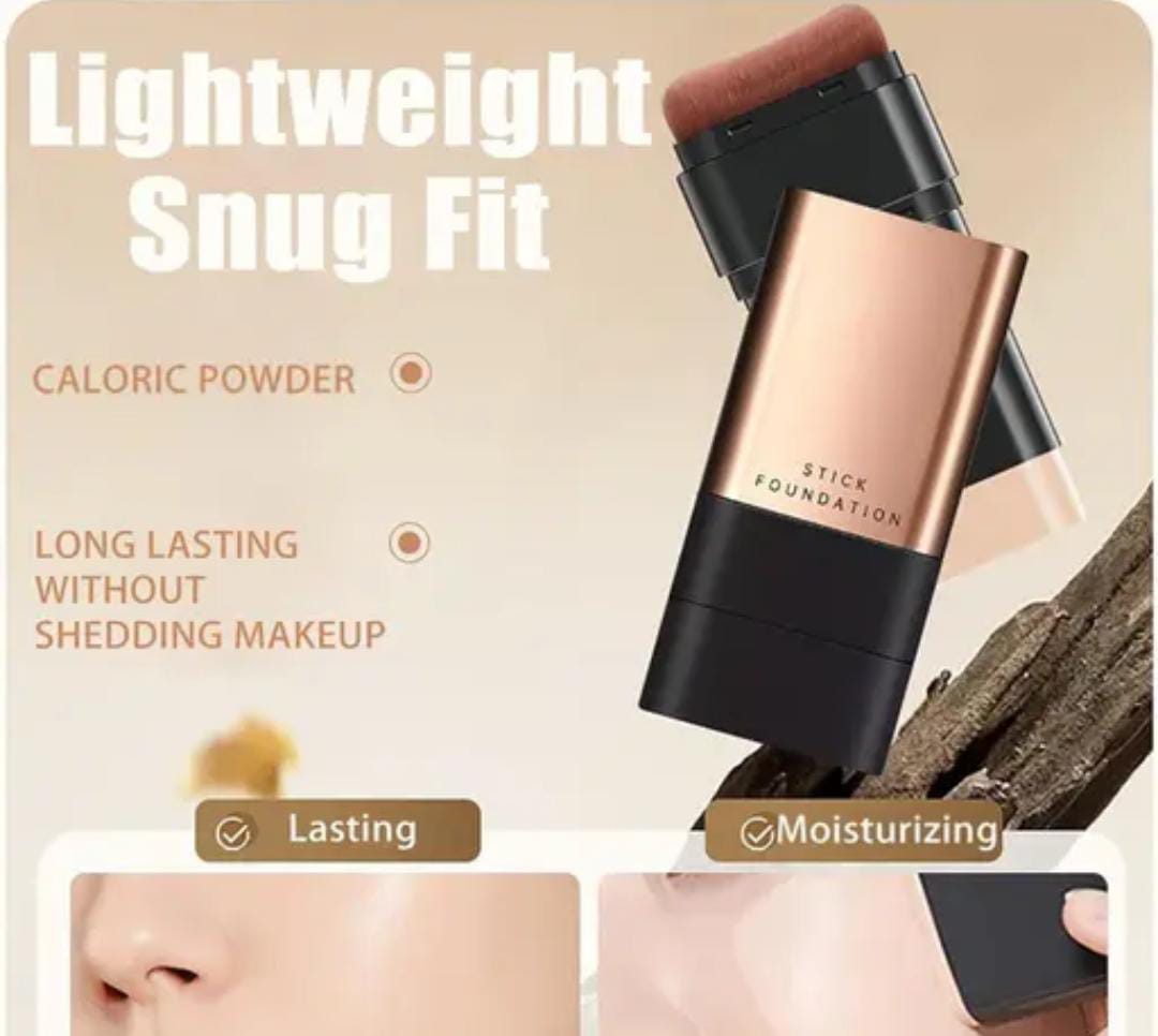 2-in-1 Korean Foundation Stick with Blending Brush