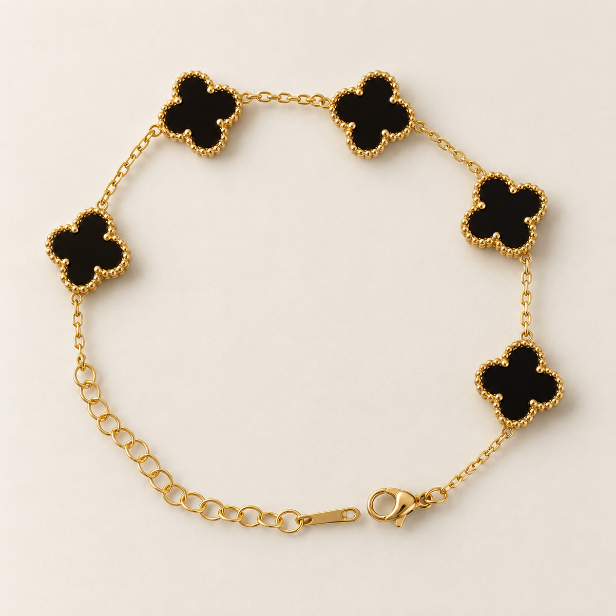 Black Clover Chain Bracelet - styled view 1 - House of Zainab