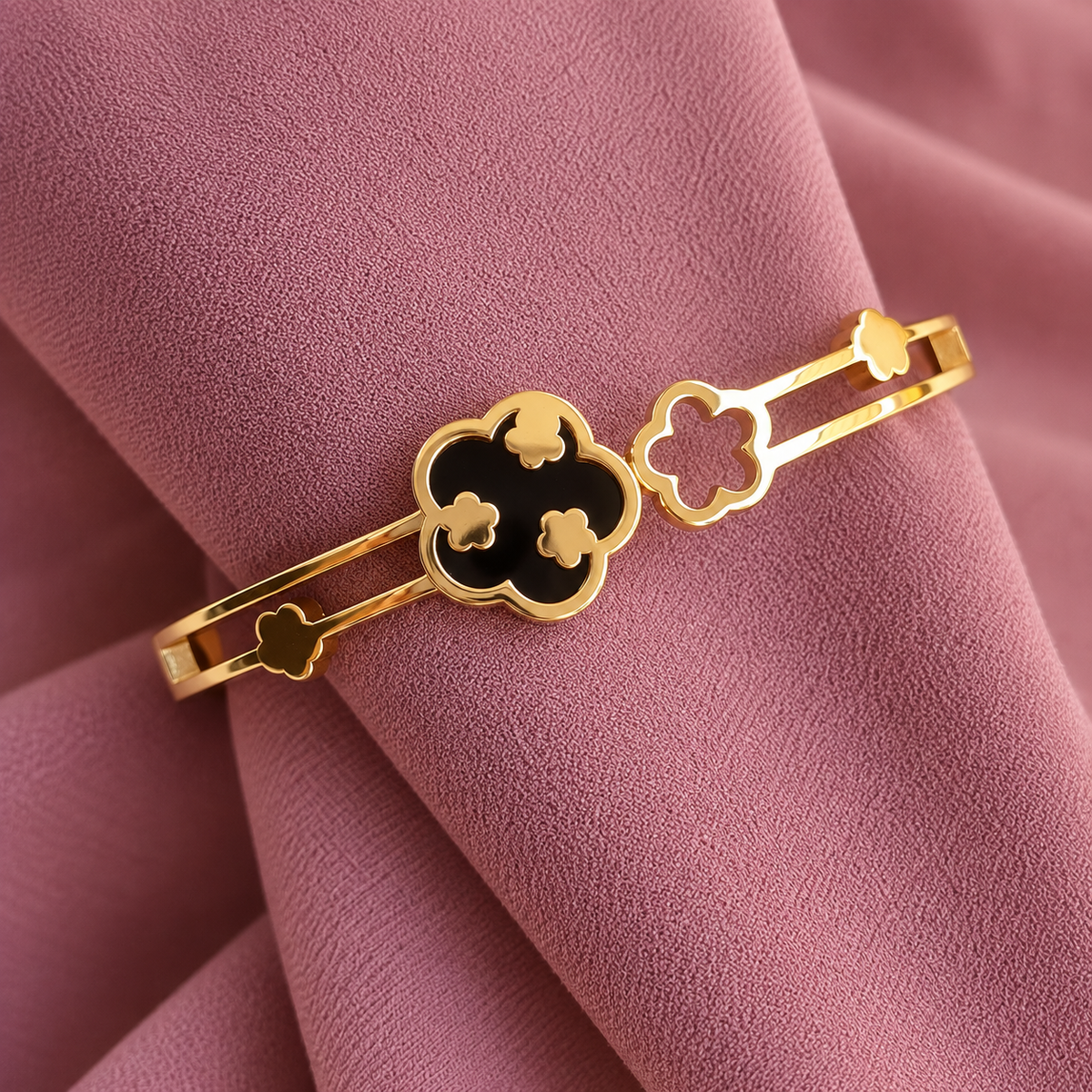 Black Clover Cutout Cuff - styled view 2 - House of Zainab