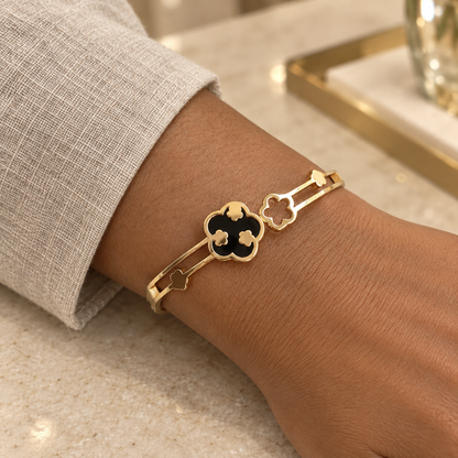 Black Clover Cutout Cuff - styled view 3 - House of Zainab
