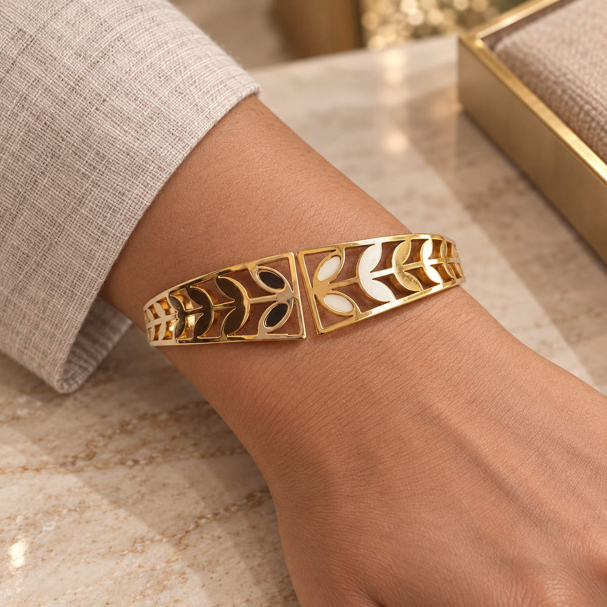 Botanical Cutout Cuff - styled view 3 - House of Zainab