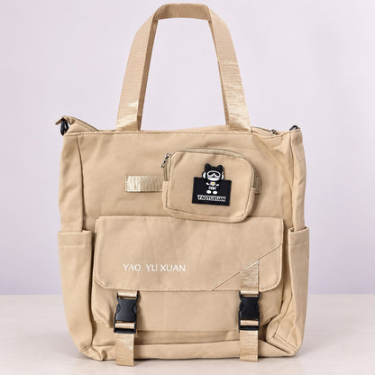 Imported Everyday Tote Handbag - Beige Buckle Mini Pouch - House of Zainab