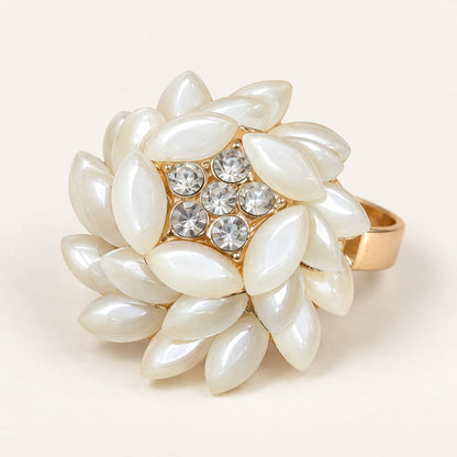 Ivory Petal Statement Ring - product display - House of Zainab