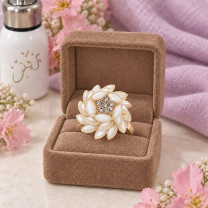 Ivory Petal Statement Ring - product display - House of Zainab