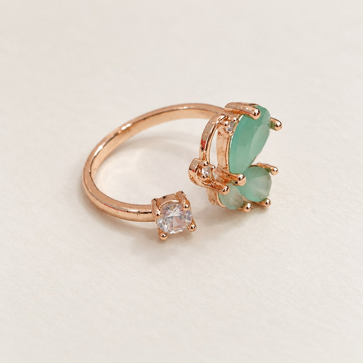 Mint Butterfly Open Ring - product display - House of Zainab