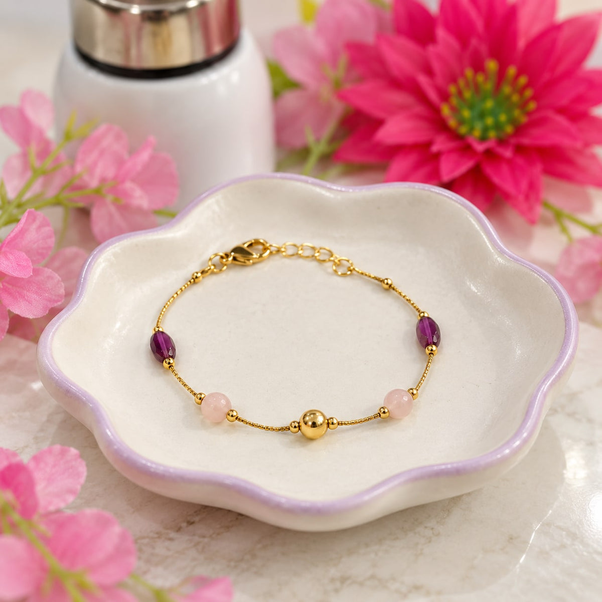 Pastel Glow Beaded Bracelet - product display - House of Zainab