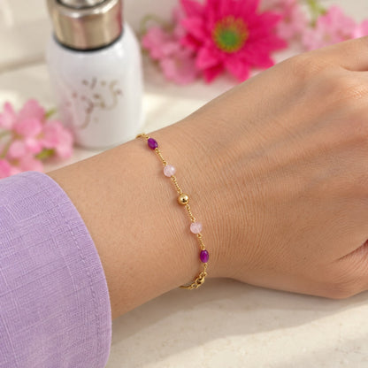Pastel Glow Beaded Bracelet - styled model view - House of Zainab