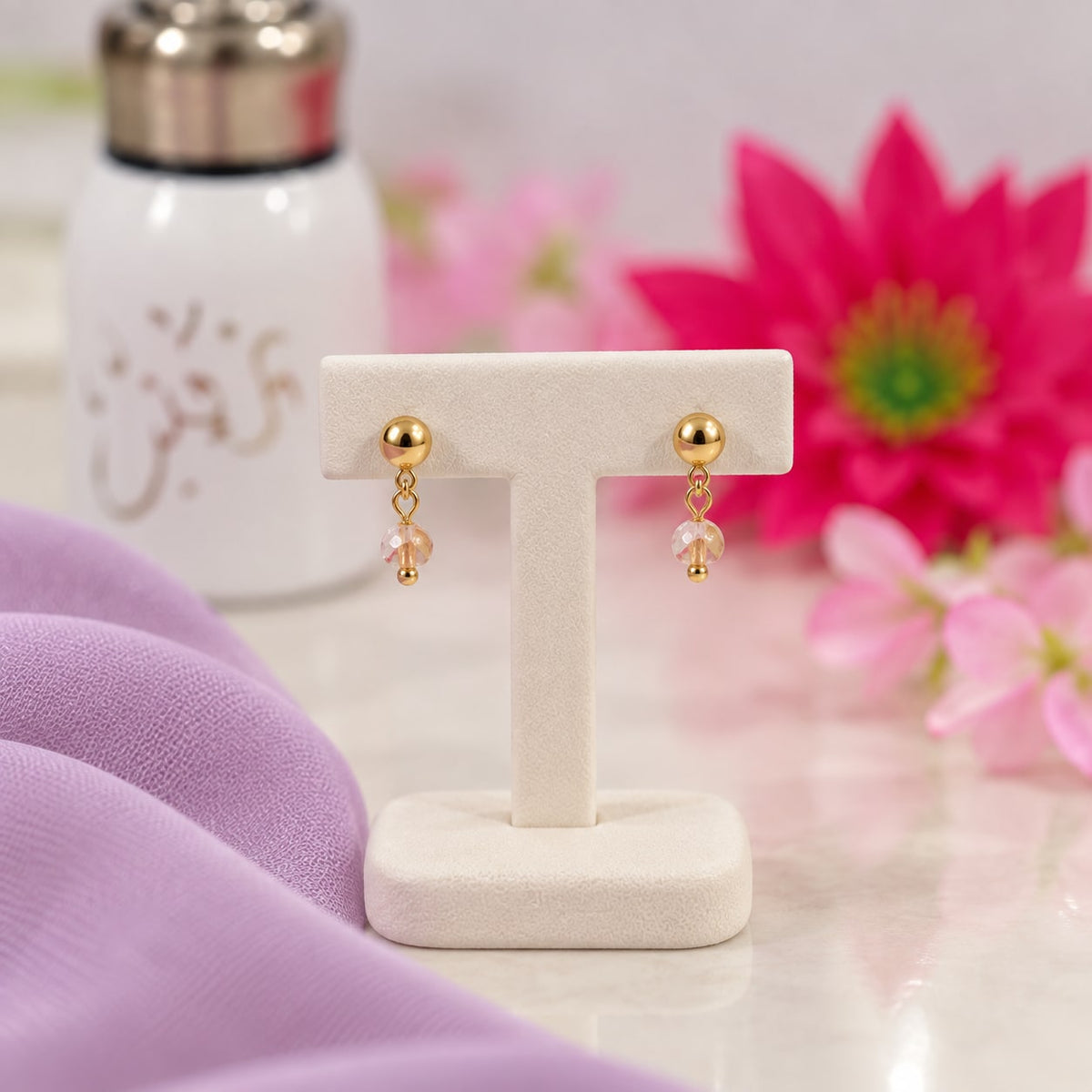 Pastel Glow Drop Earrings - product display - House of Zainab