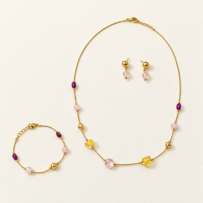 Pastel Glow Jewellery Set - product display - House of Zainab
