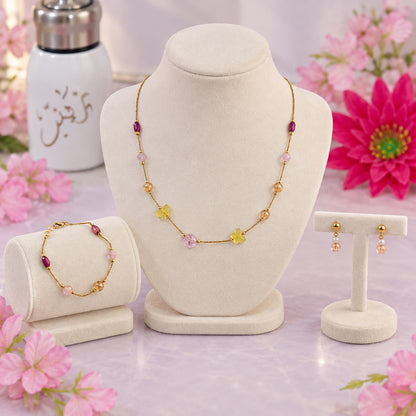Pastel Glow Jewellery Set - product display - House of Zainab