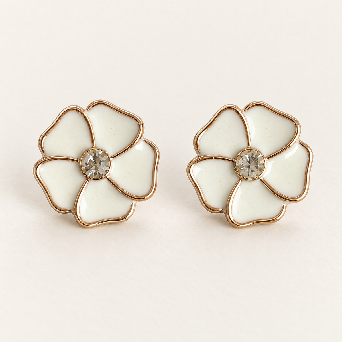 Ivory Petal Stud Earrings - styled view 1 - House of Zainab