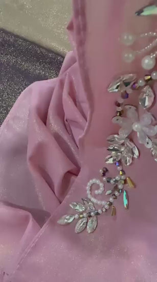 Floral Embellished Shimmer Hijab