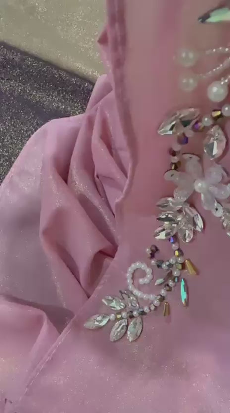 Floral Embellished Shimmer Hijab