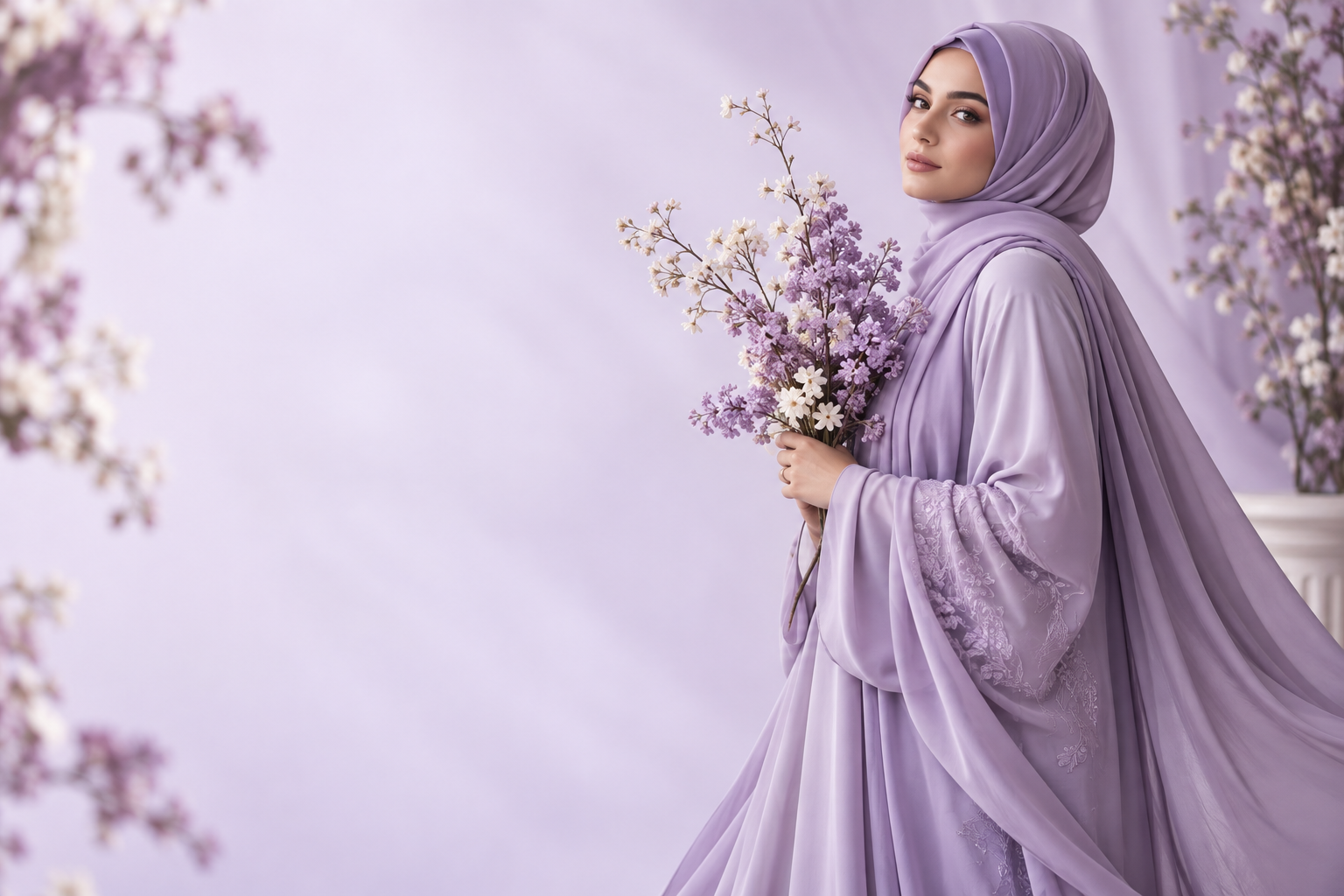 House of Zainab floral modest-fashion campaign